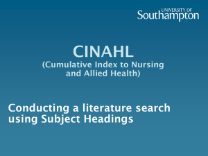 CINAHL subject heading search