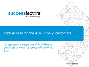 Configuring BizX access for WFA only customers