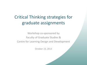 Assignment Design for Critical Thinking