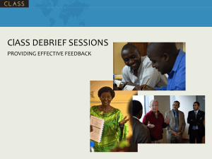 ClASS Debrief Sessions - Providing Effective Feedback