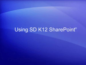 Using SD K12 SharePoint®