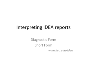 Interpreting IDEA reports