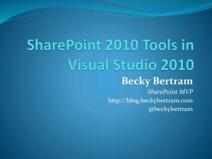SharePoint 2010 Tools in Visual Studio 2010