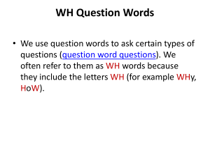 WH Question Words