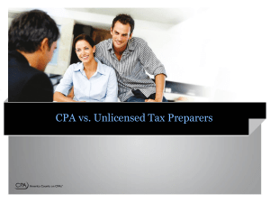 CPA vs Unlicensed Tax Practitioners Presentation
