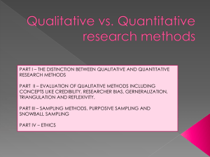 Qualitative vs. Quantitative research methods