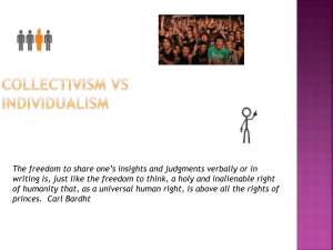 COLLECTIVISM VS INDIVIDUALISM
