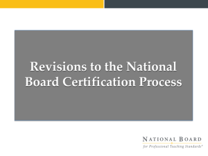 Revisions to the National Board Certification Process