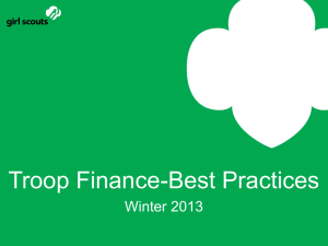 Troop Finance Best Practices Winter 2013 PowerPoint Presentation