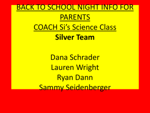 BACK TO SCHOOL NIGHT INFO FOR PARENTS COACH Si*s