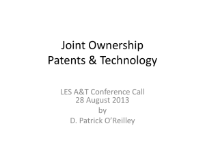 Joint Ownership Patents & Technology