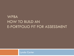 WPBA How to build an e-portfolio fit for assessment
