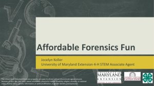 Affordable Forensics Fun - Maryland Out of School Time