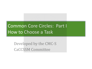 Common Core Circles: Part II How to Choose a Task - CMC-S