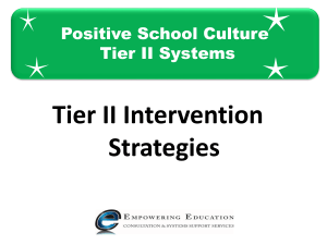 Tier II Intervention Strategies - Empowering Education Consultation