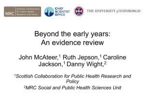 Beyond the early years - an evidence review