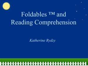 Foldables * and Reading Comprehension - Practicum11