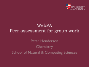 WebPA Peer assessment for group work
