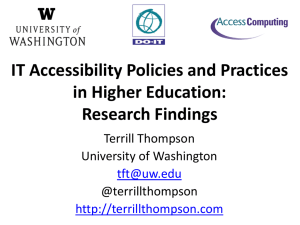 Web and IT Accessibility Policies in Higher Education
