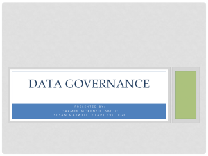 Data Governance Presentation - Washington State Board for
