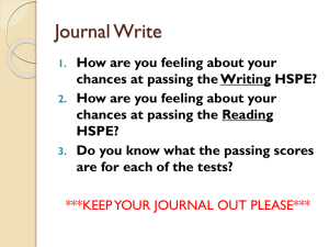 How are you feeling about your chances at passing the Writing HSPE?