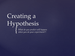 Hypothesis Presentation - CPS-NASA