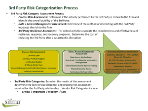 3rd Party Categories * Risk Assessment