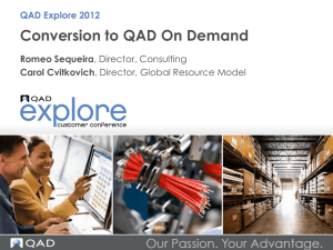Conversion to QAD On Demand