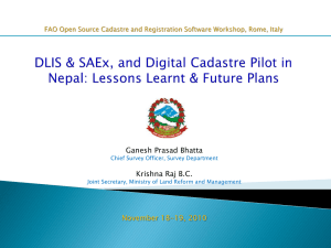 DLIS & SAEx, and Digital Cadastre Pilot in Nepal