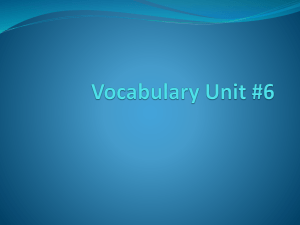 Vocabulary Unit #6