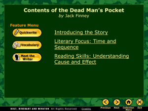 Contents of the Dead Man`s Pocket - Olsen