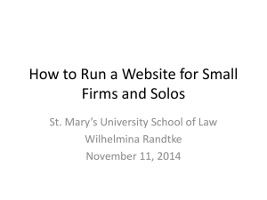 Powerpoint for How to Run a Website for Small Firms and Solos
