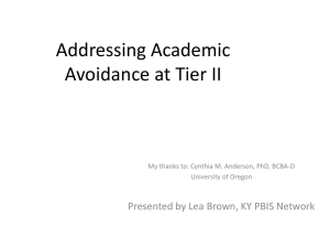 Addressing Academic Avoidance at Tier 2
