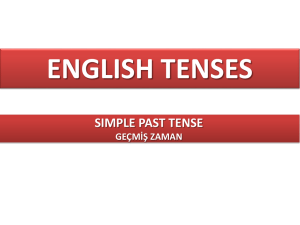 ENGLISH TENSES SIMPLE PAST TENSE GEÇMİŞ ZAMAN
