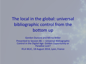 The local in the global: universal bibliographic