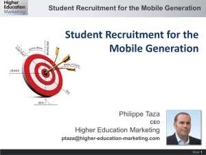Student Recruitment for the Mobile Generation
