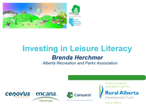 Investing in Leisure Literacy