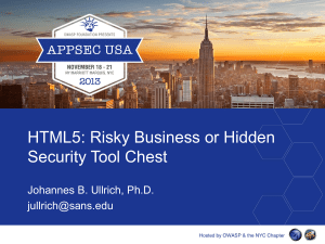 HTML5: Risky Business or Hidden Security Tool Chest?