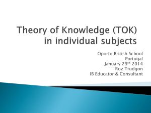 Theory of Knowledge (TOK) in individual subjects - OBS Live
