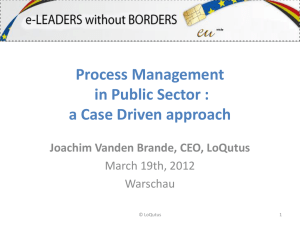Process Management in Public Sector: a Case Driven approach