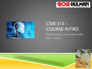 CSSE 513 * Course intro - Rose