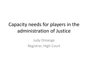 Capacity needs for players in the administration of Justice