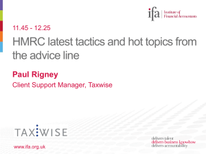 HMRC latest tactics and hot topics from the advice line