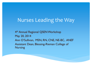 Nurses Leading the Way - Blessing