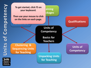 Understanding Units of Competency Basics