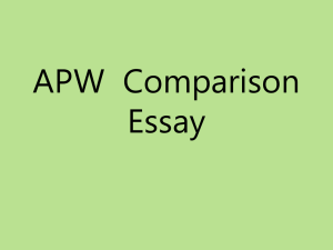 APW Comparison Essay