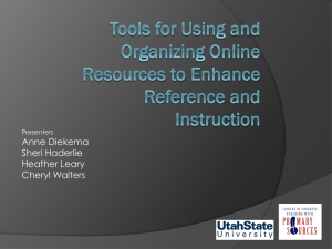 Tools for Using and Organizing Online Resources to Enhance