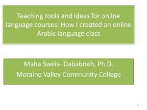 Teaching tools and ideas for online language courses: How