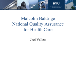 Malcolm Baldridge National Quality Assurance for