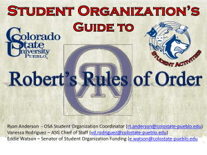 Robert`s Rules of Order